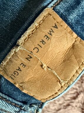 American Eagle Outfitters Blue Denim Jeans with Embroidered Logo